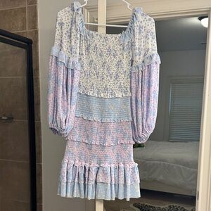 Floral Patterned Long Sleeve Dress